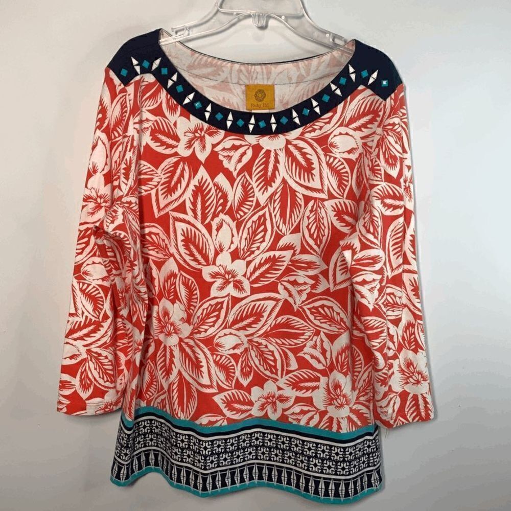 Ruby Rd. Floral Tunic Top Size Medium